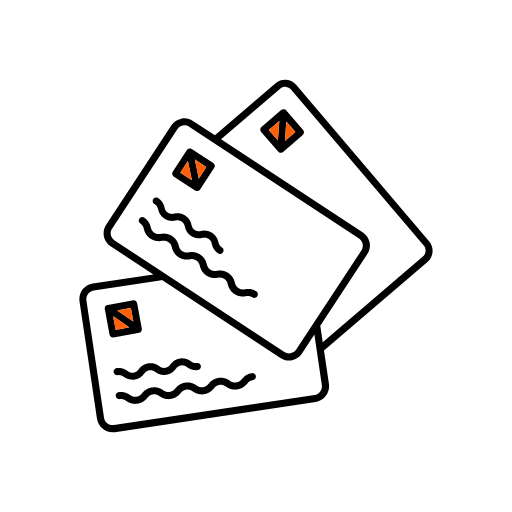 Line drawing of business cards