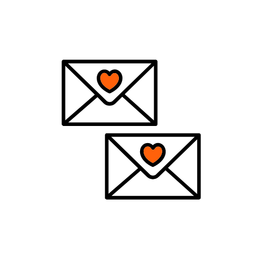 Line drawing of wedding invitiation